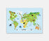 Cartoon World Map Art Print Your Decal Shop Wall Decal NZ