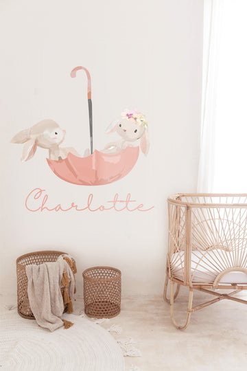 Cute Watercolour Bunnies Wall Decal Your Decal Shop Wall Decal NZ