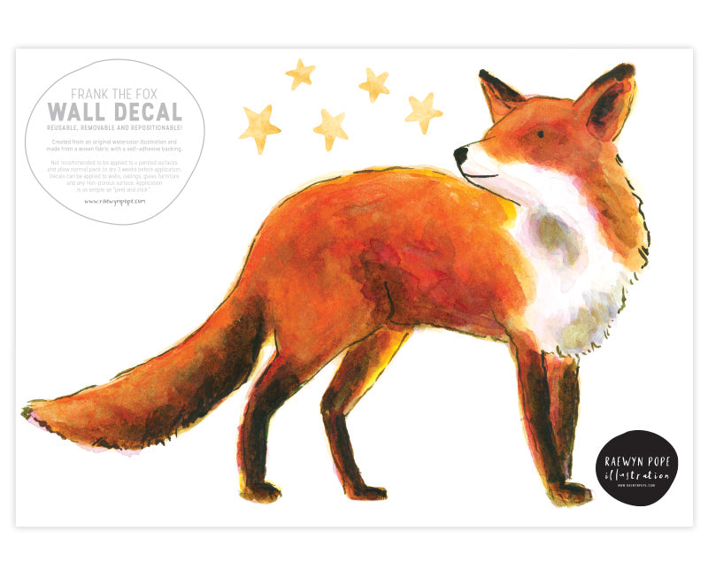 FRANK THE FOX Wall Decal Your Decal Shop Wall Decal NZ