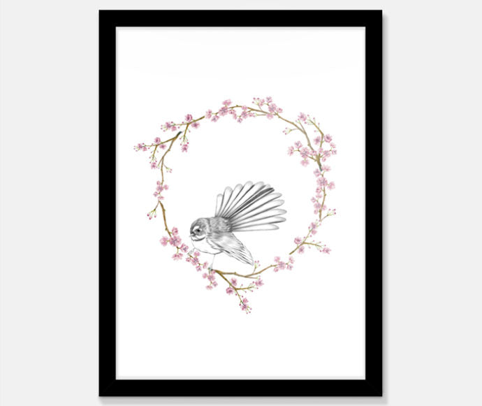 Fantail wreath Art Print Your Decal Shop Wall Decal NZ