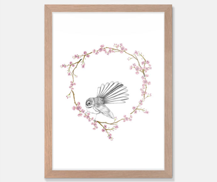 Fantail wreath Art Print Your Decal Shop Wall Decal NZ