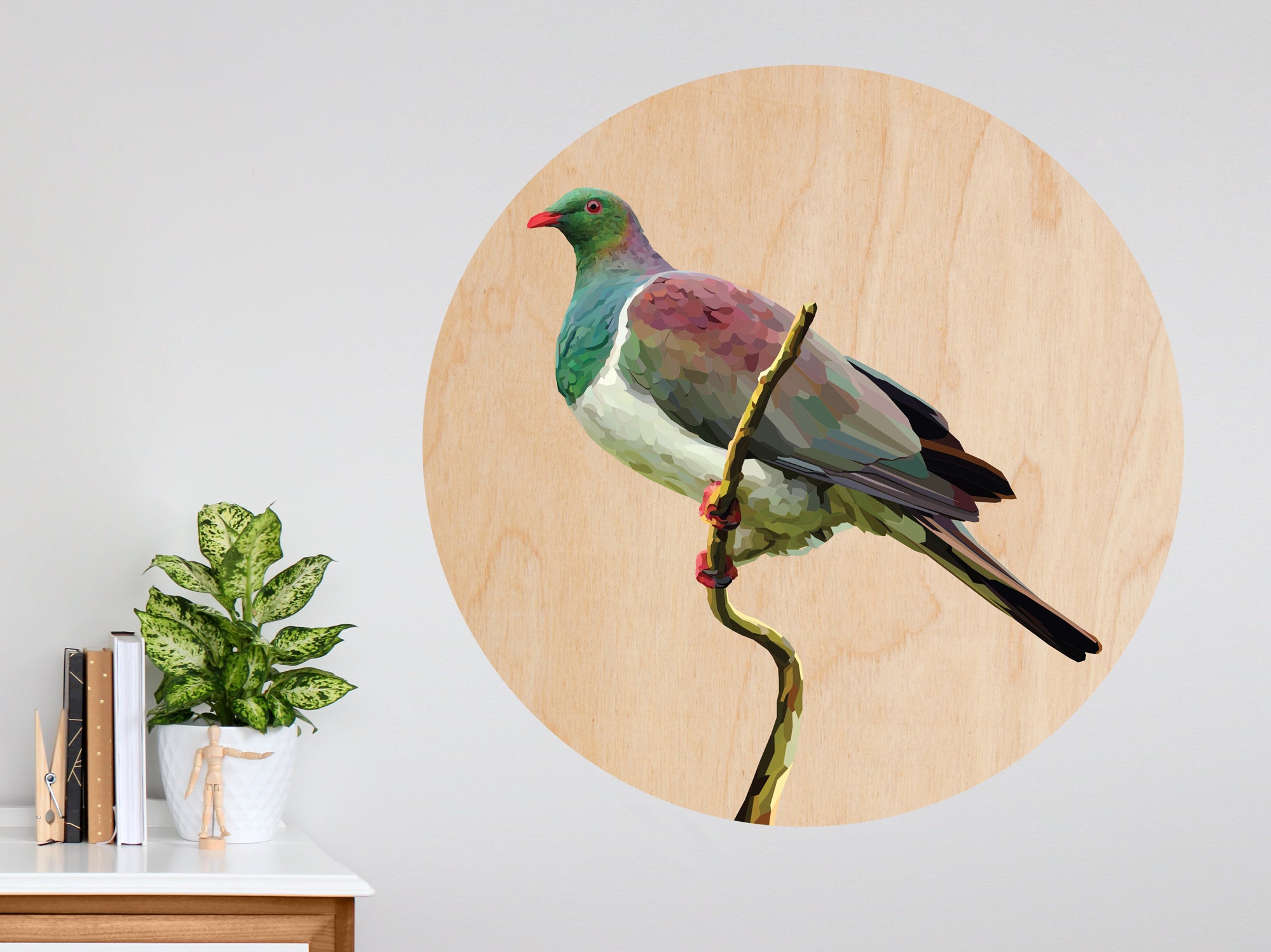 Geometric Kereru Mural Dot Your Decal Shop Wall Decal NZ