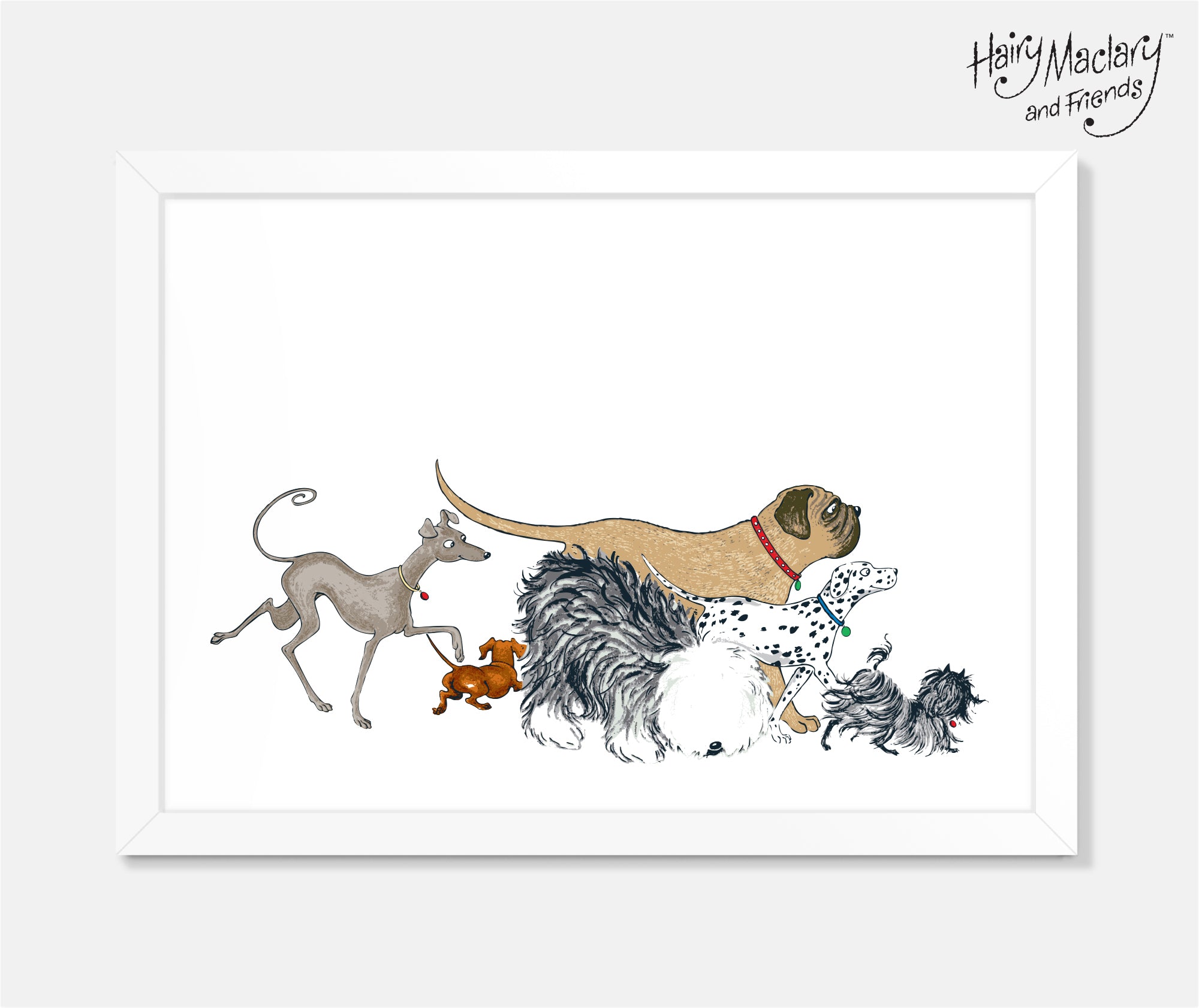 Hairy Maclary Group Walk Art Print