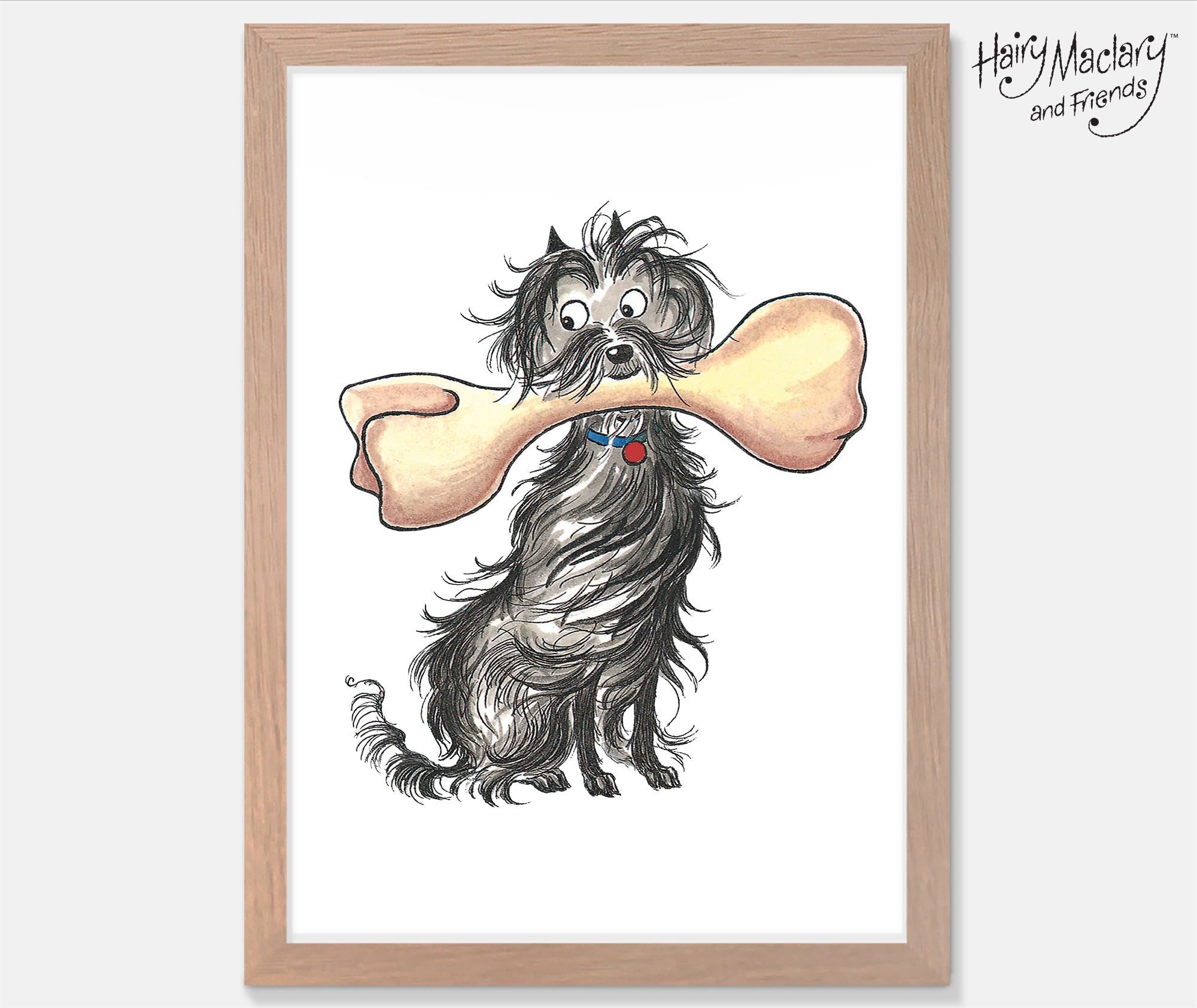 Hairy Maclary Sitting with a Bone Art Print