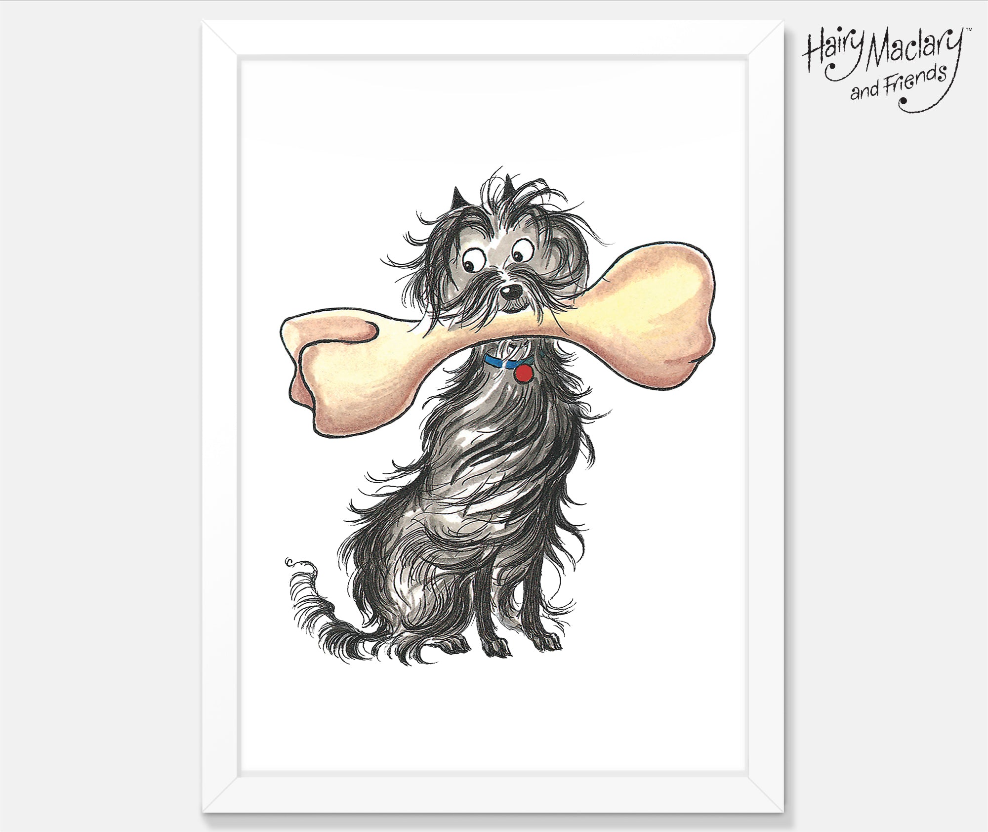 Hairy Maclary Sitting with a Bone Art Print