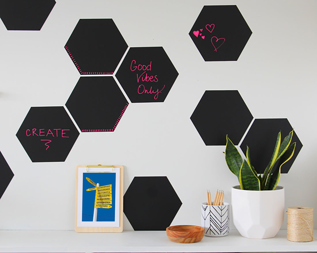 Hexagon  Blackboard Wall Decals Your Decal Shop Wall Decal NZ