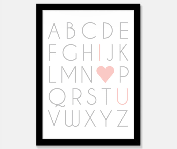 I Love You Alphabet Art Print Your Decal Shop Wall Decal NZ