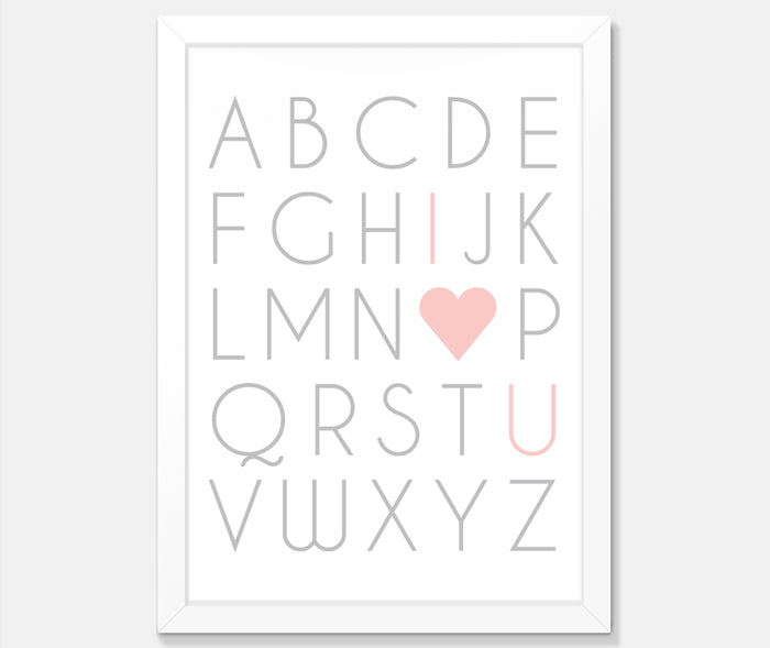 I Love You Alphabet Art Print Your Decal Shop Wall Decal NZ