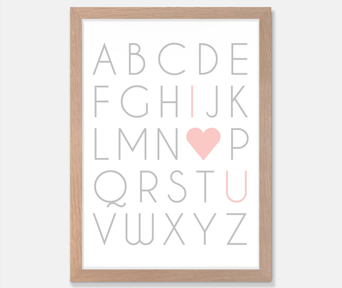 I Love You Alphabet Art Print Your Decal Shop Wall Decal NZ