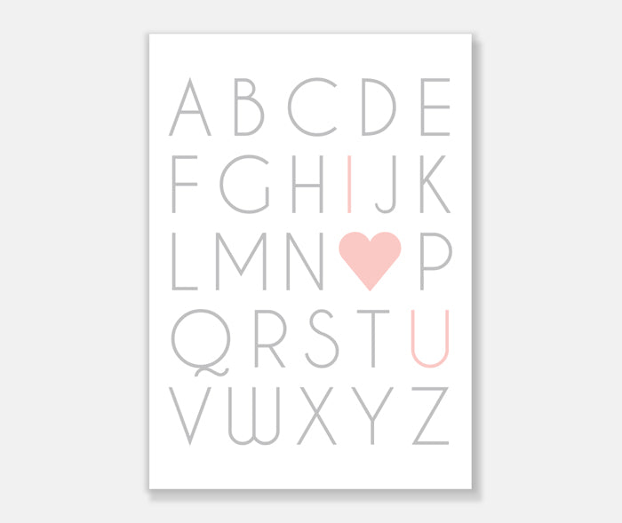 I Love You Alphabet Art Print Your Decal Shop Wall Decal NZ