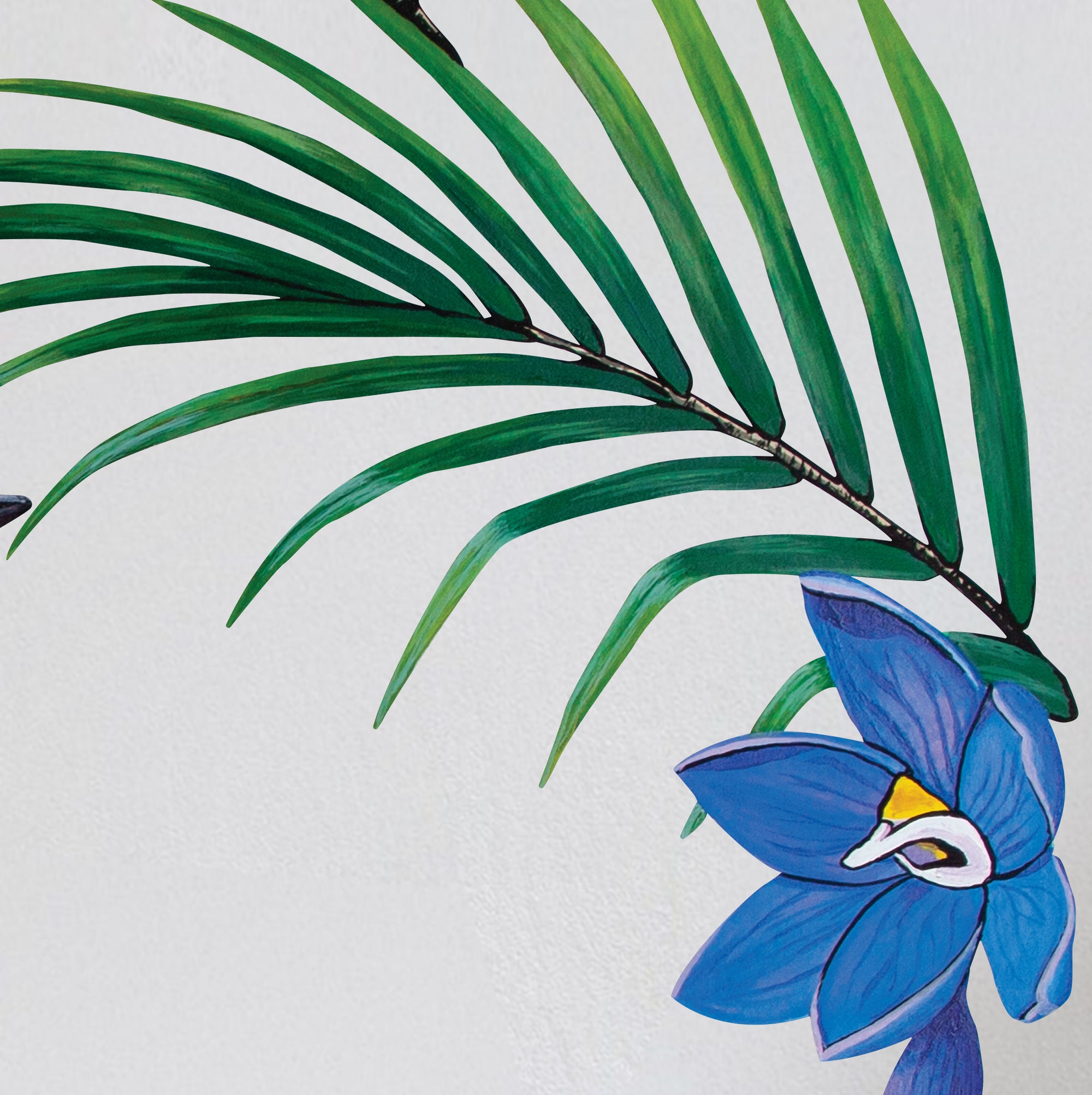 Kingfisher in Native Sun Orchids Wall Decal Your Decal Shop Wall Decal NZ