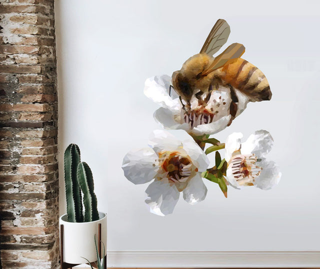 Geometric Bee in Manuka Wall Decal