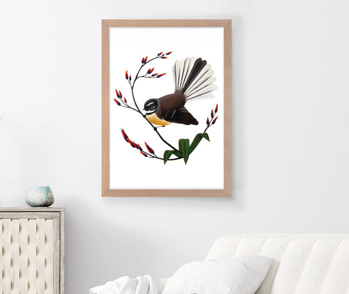 Fantail & Flax Art Print Your Decal Shop Wall Decal NZ