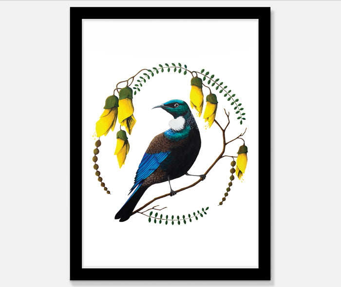 Tui in Kowhai Art Print Your Decal Shop Wall Decal NZ