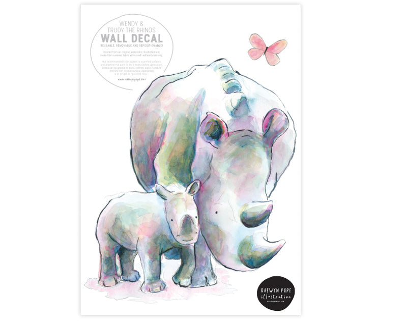 WENDY & TRUDI THE RHINOS Wall Decal Your Decal Shop Wall Decal NZ