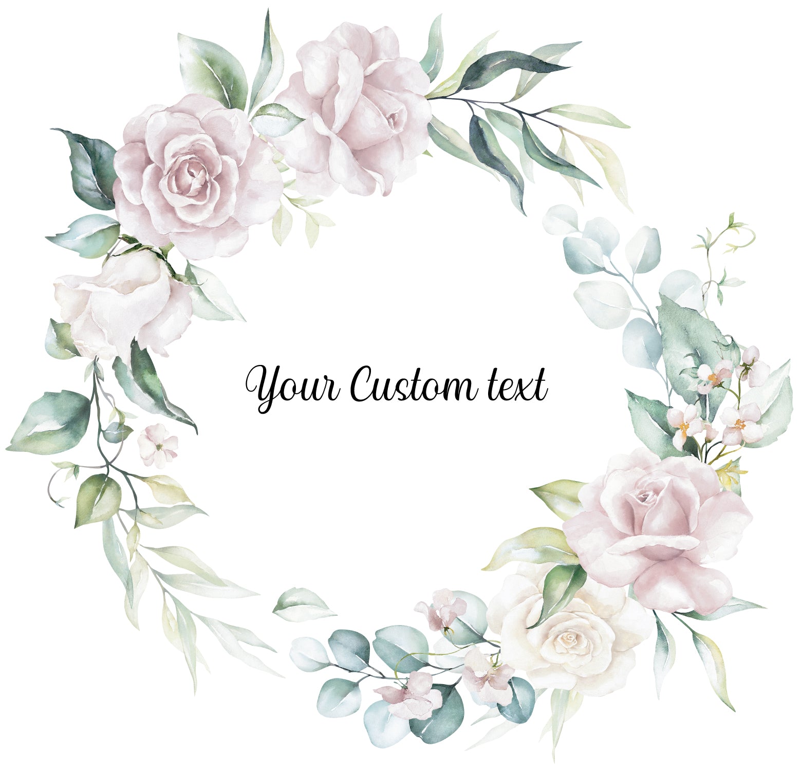 Rose Floral Wreath Custom Name Wall Decal Your Decal Shop Wall Decal NZ
