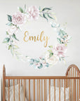 Rose Floral Wreath Custom Name Wall Decal Your Decal Shop Wall Decal NZ