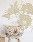 Stenciled Peonies