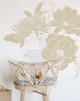 Stenciled Peonies