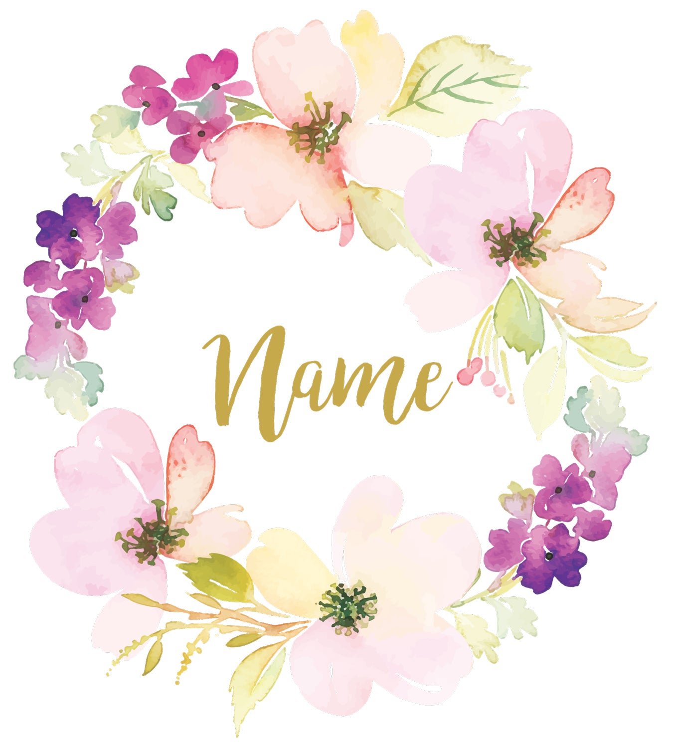 Flower Name Wreath II Wall Decal Your Decal Shop Wall Decal NZ