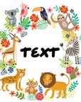 Animal Wreath with Custom Name Wall Decal Your Decal Shop Wall Decal NZ