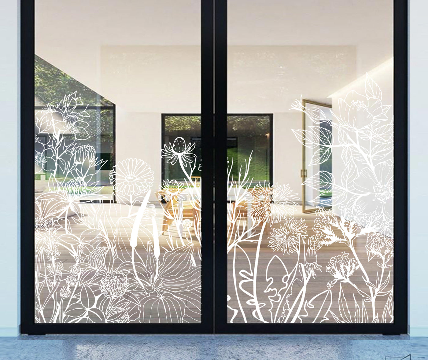 Vintage Floral Sketch Window Decal Your Decal Shop Wall Decal NZ