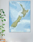 Topographic Map of New Zealand Mural Your Decal Shop Wall Decal NZ