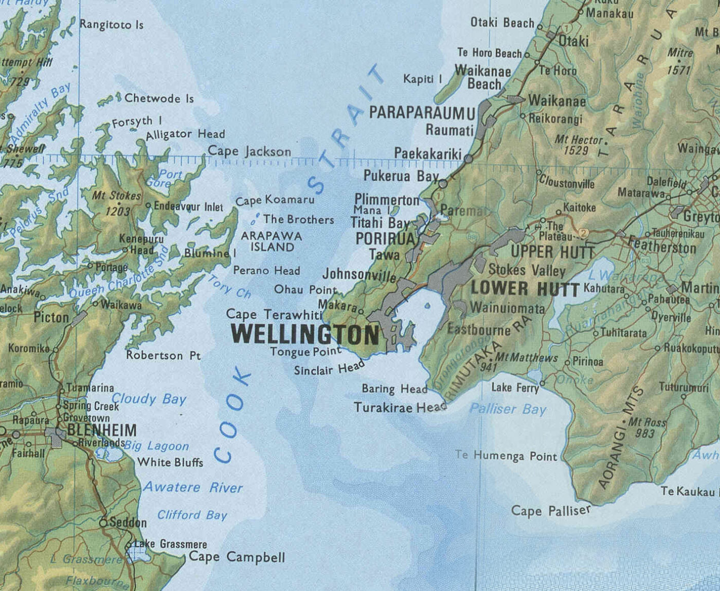 Topographic Map of New Zealand Mural Your Decal Shop Wall Decal NZ