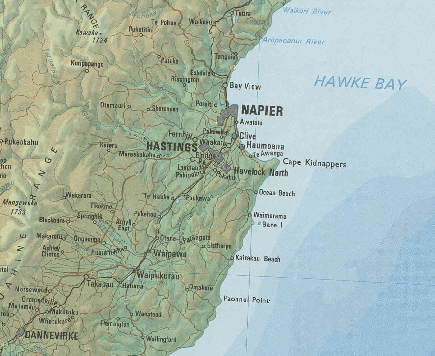 Topographic Map of New Zealand Mural Your Decal Shop Wall Decal NZ