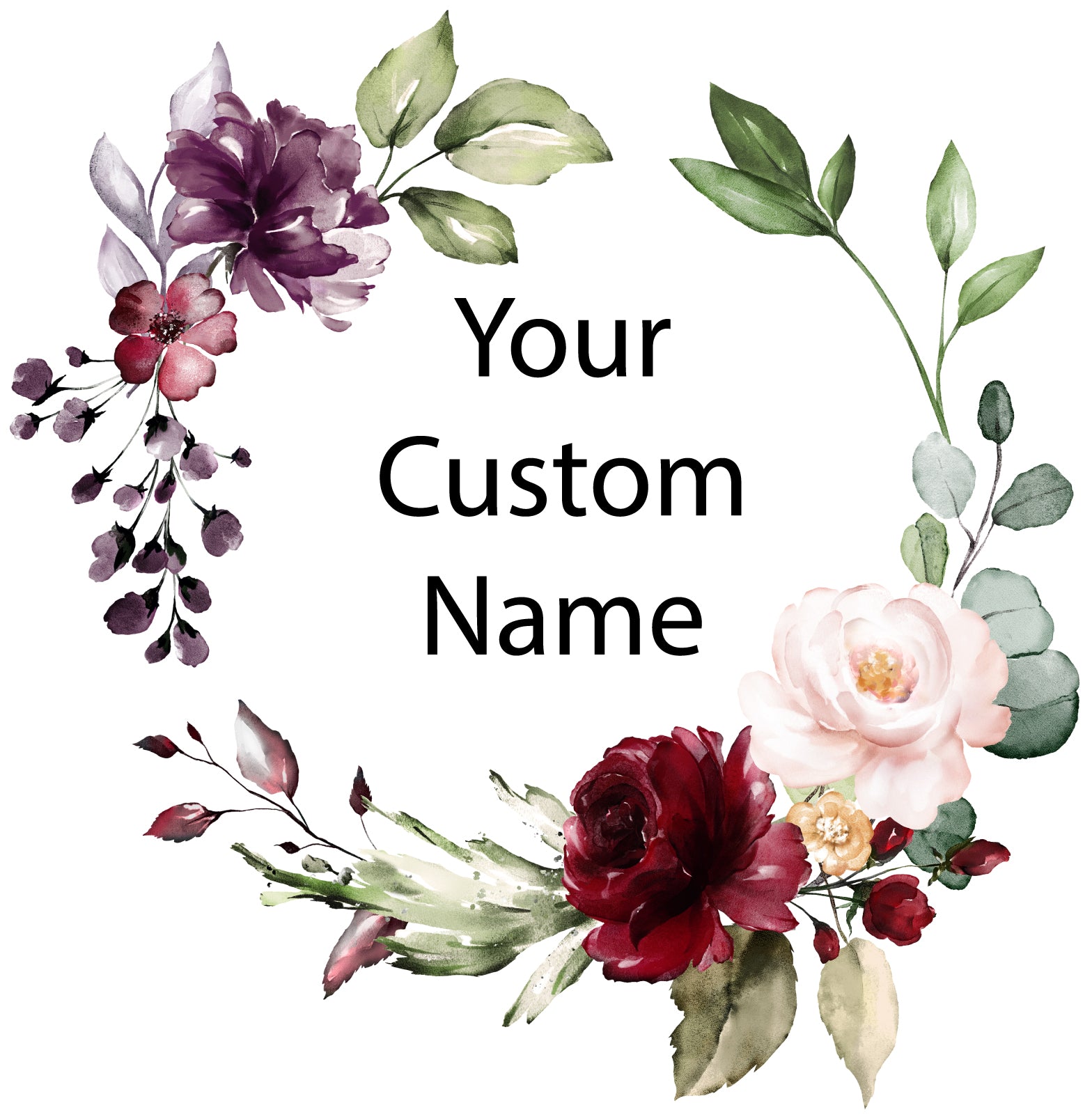 Watercolour Rose Bouquet Wreath Wall Decal Your Decal Shop Wall Decal NZ
