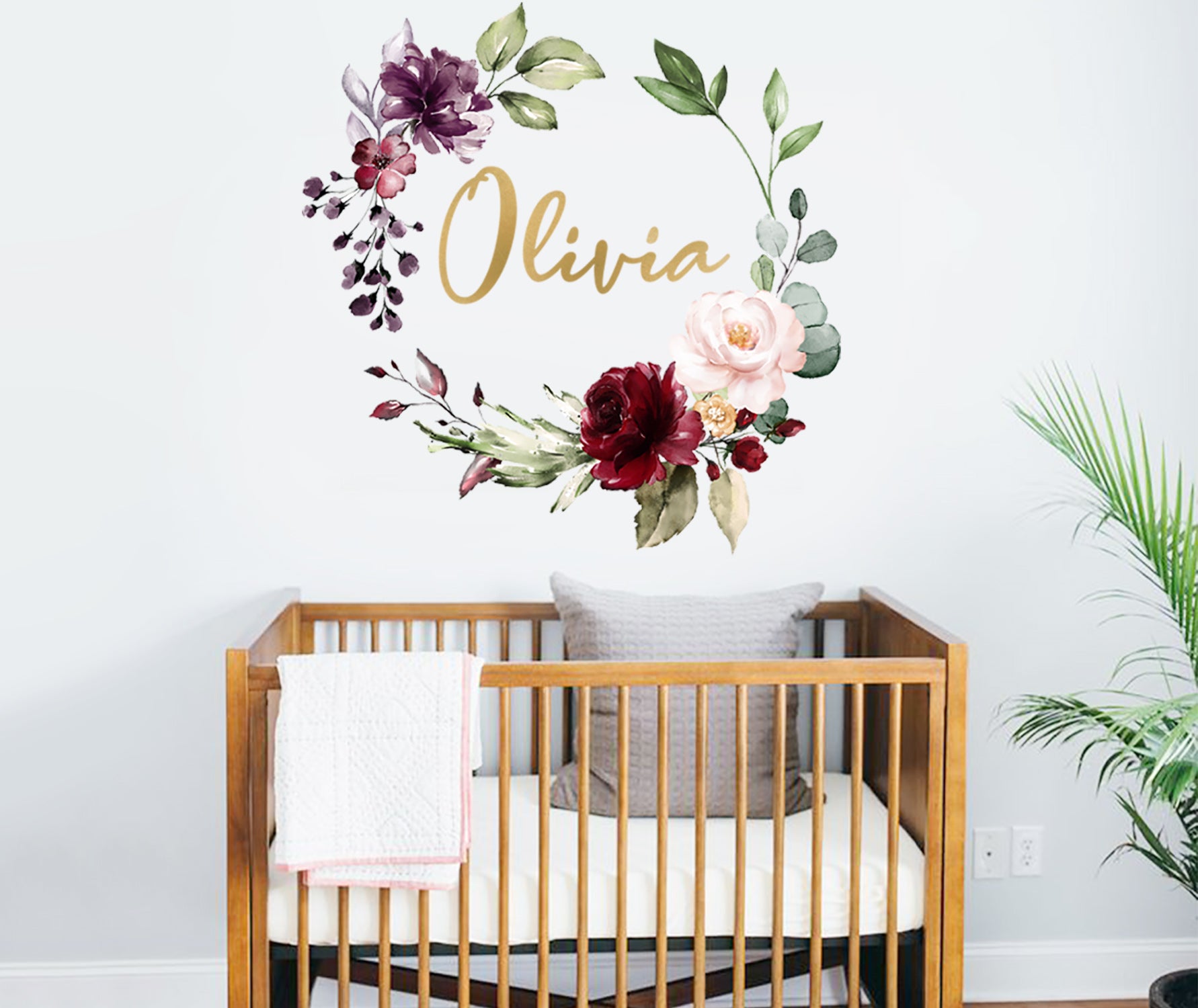 Watercolour Rose Bouquet Wreath Wall Decal Your Decal Shop Wall Decal NZ