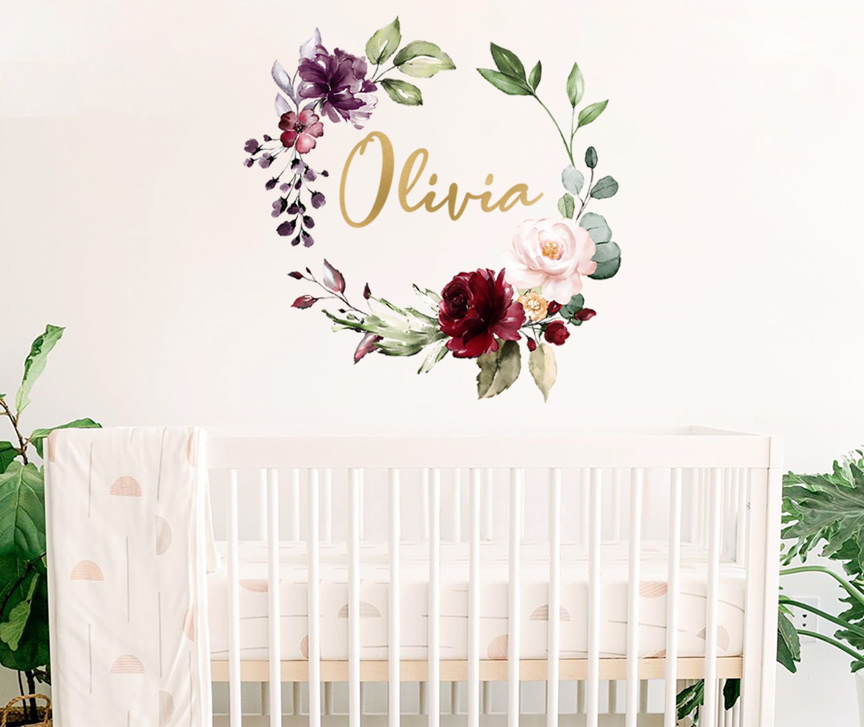 Watercolour Rose Bouquet Wreath Wall Decal Your Decal Shop Wall Decal NZ