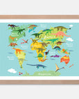 World Map Dinosaurs Art Print Your Decal Shop Wall Decal NZ