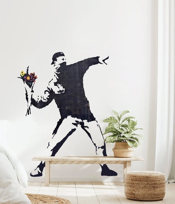 Banksy Flower Thrower Wall Decal