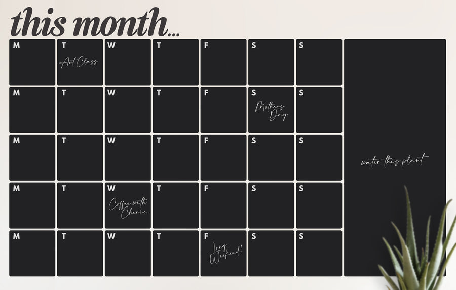 This Month (Days) Blackboard Wall Decal Your Decal Shop Wall Decal NZ