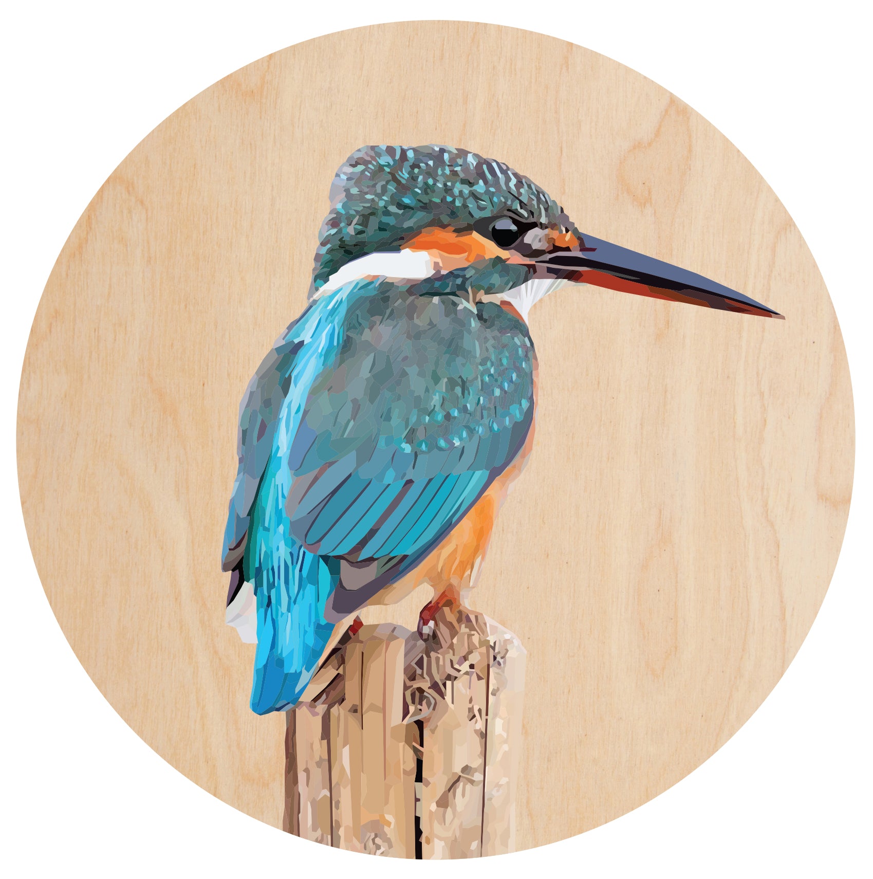 Geometric Kingfisher Mural Dot Your Decal Shop Wall Decal NZ