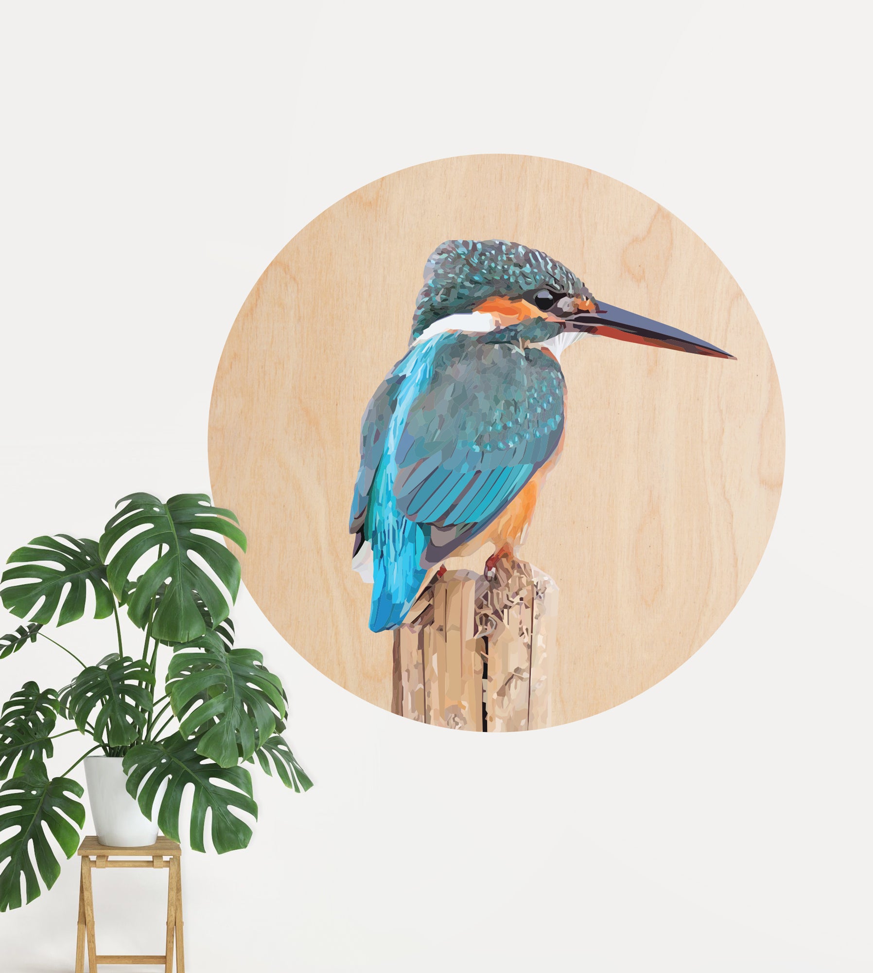 Geometric Kingfisher Mural Dot Your Decal Shop Wall Decal NZ