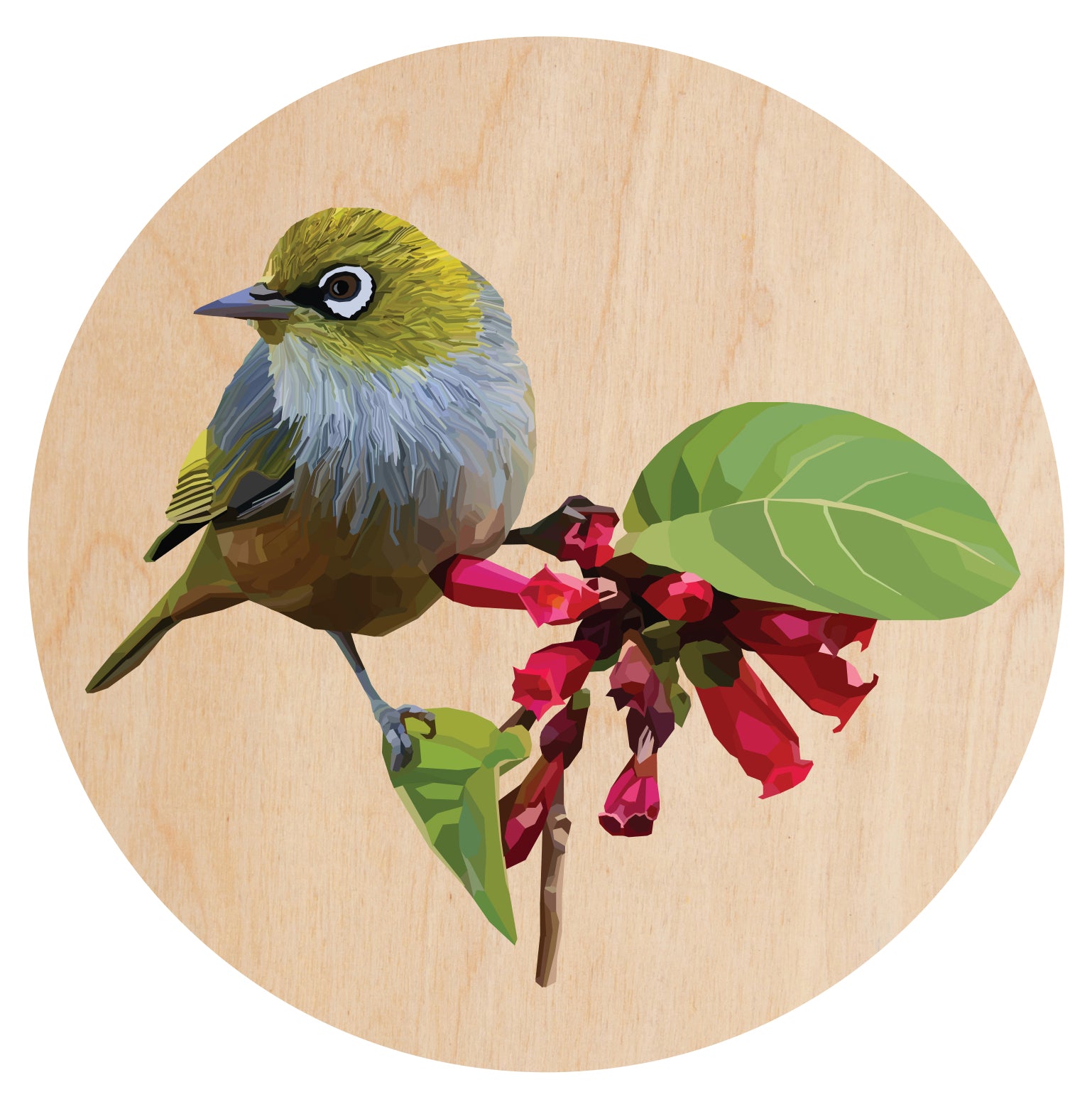 Geometric Silvereye Wall Spot Your Decal Shop Wall Decal NZ