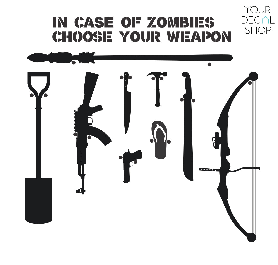 IN CASE OF ZOMBIES Wall Decal