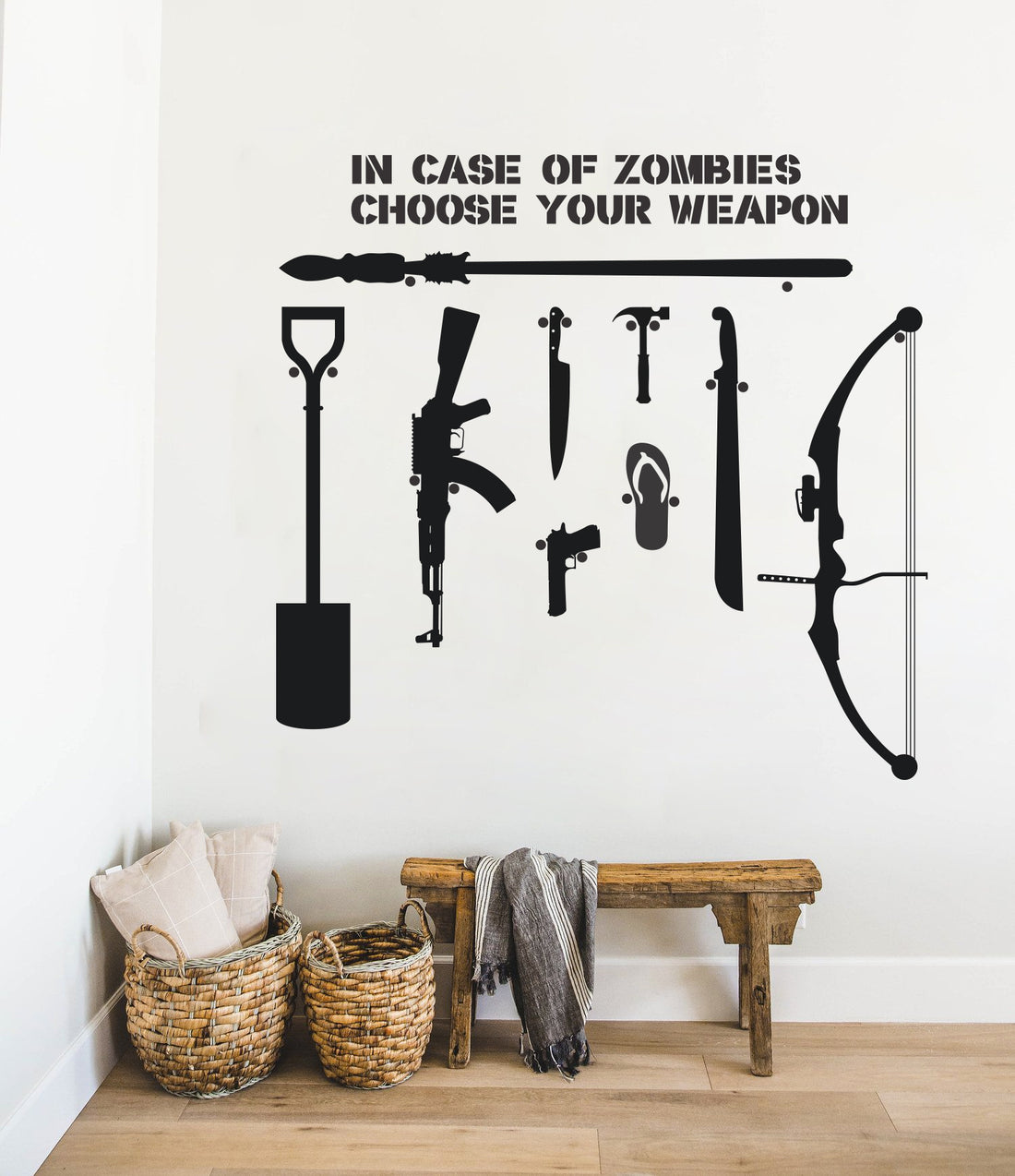 IN CASE OF ZOMBIES Wall Decal