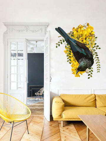 Tui in Kowhai Wall Decal Your Decal Shop Wall Decal NZ