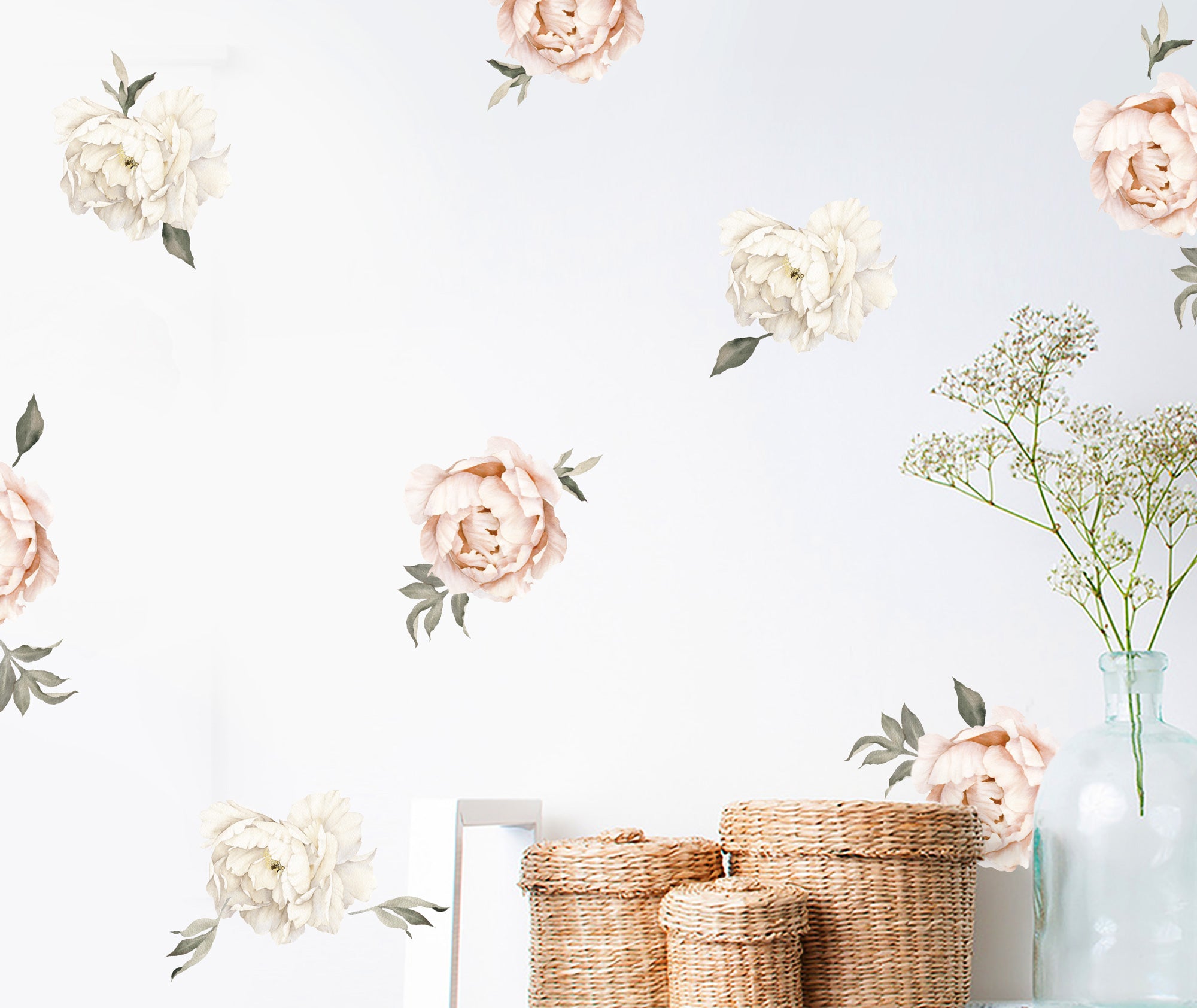 Mini Peonies Wall Decals Your Decal Shop Wall Decal NZ