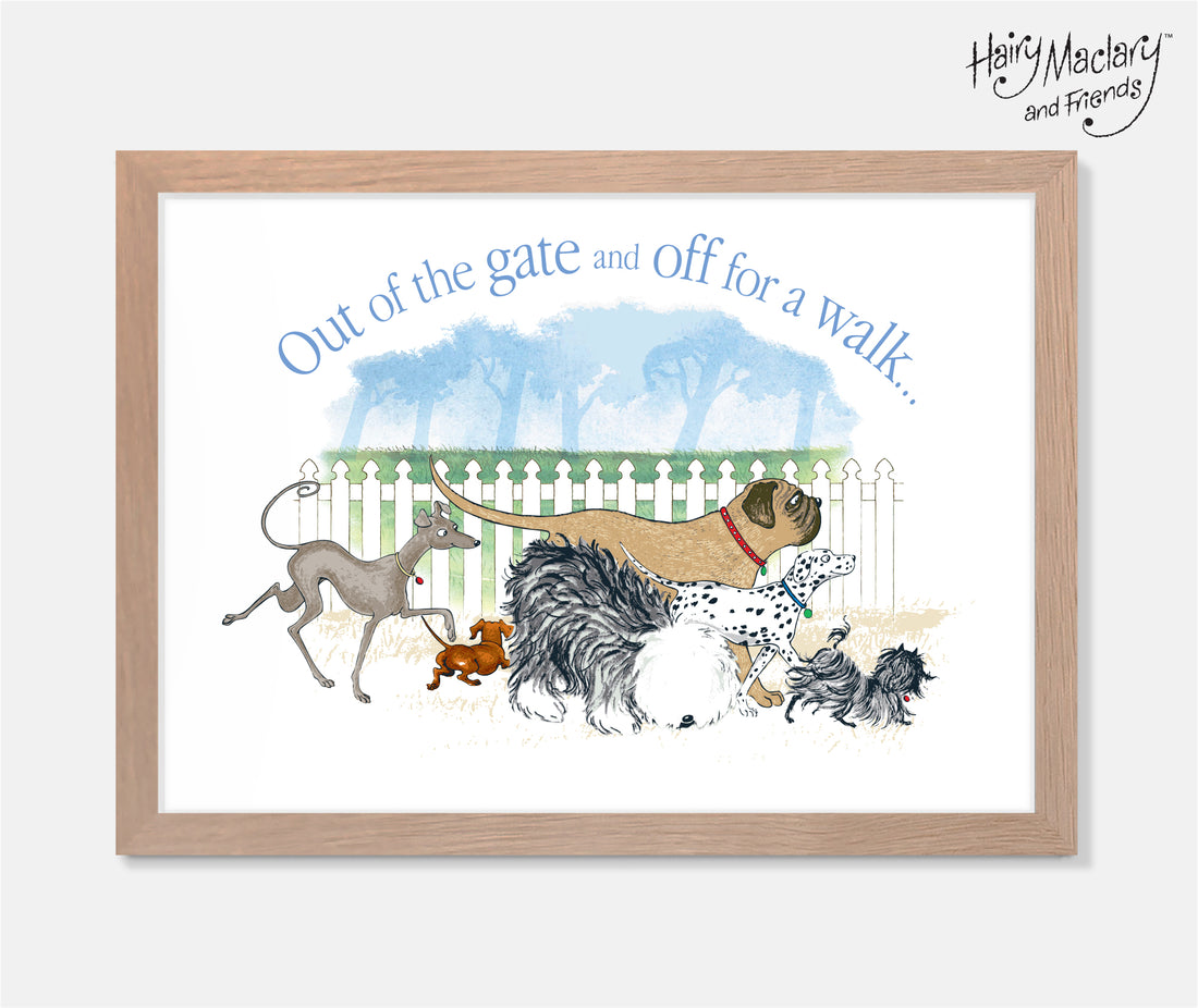 Hairy Maclary Out of the gate Art Print