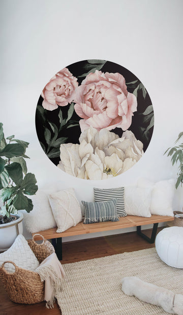 Peonies Black Mural Dot Your Decal Shop Wall Decal NZ