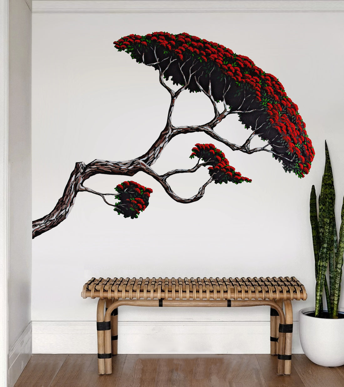 Pohutukawa Branch wall decal