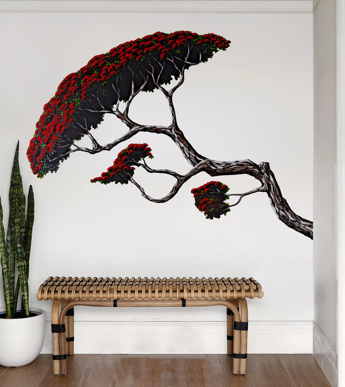 Pohutukawa Branch wall decal