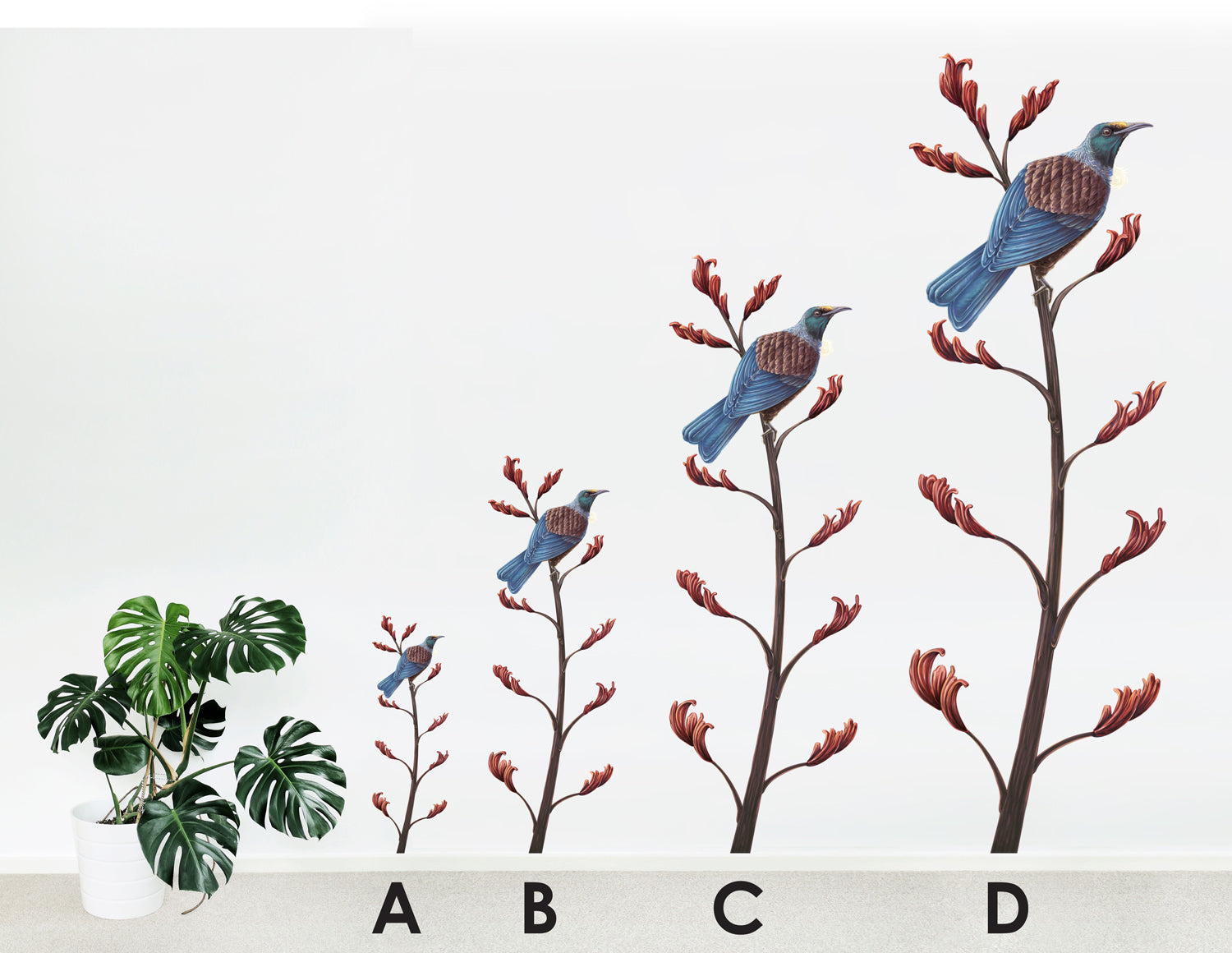 Native NZ Tui Wall Decal