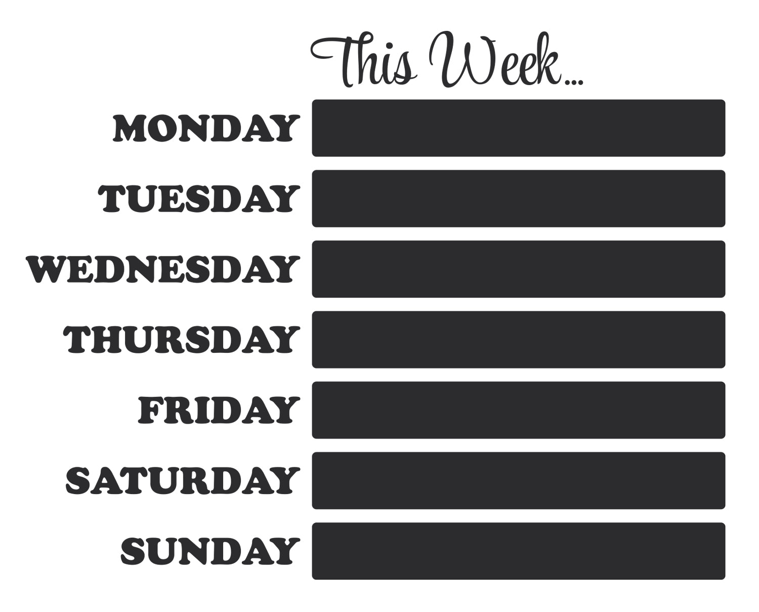 This Week Blackboard Wall Decal Your Decal Shop Wall Decal NZ