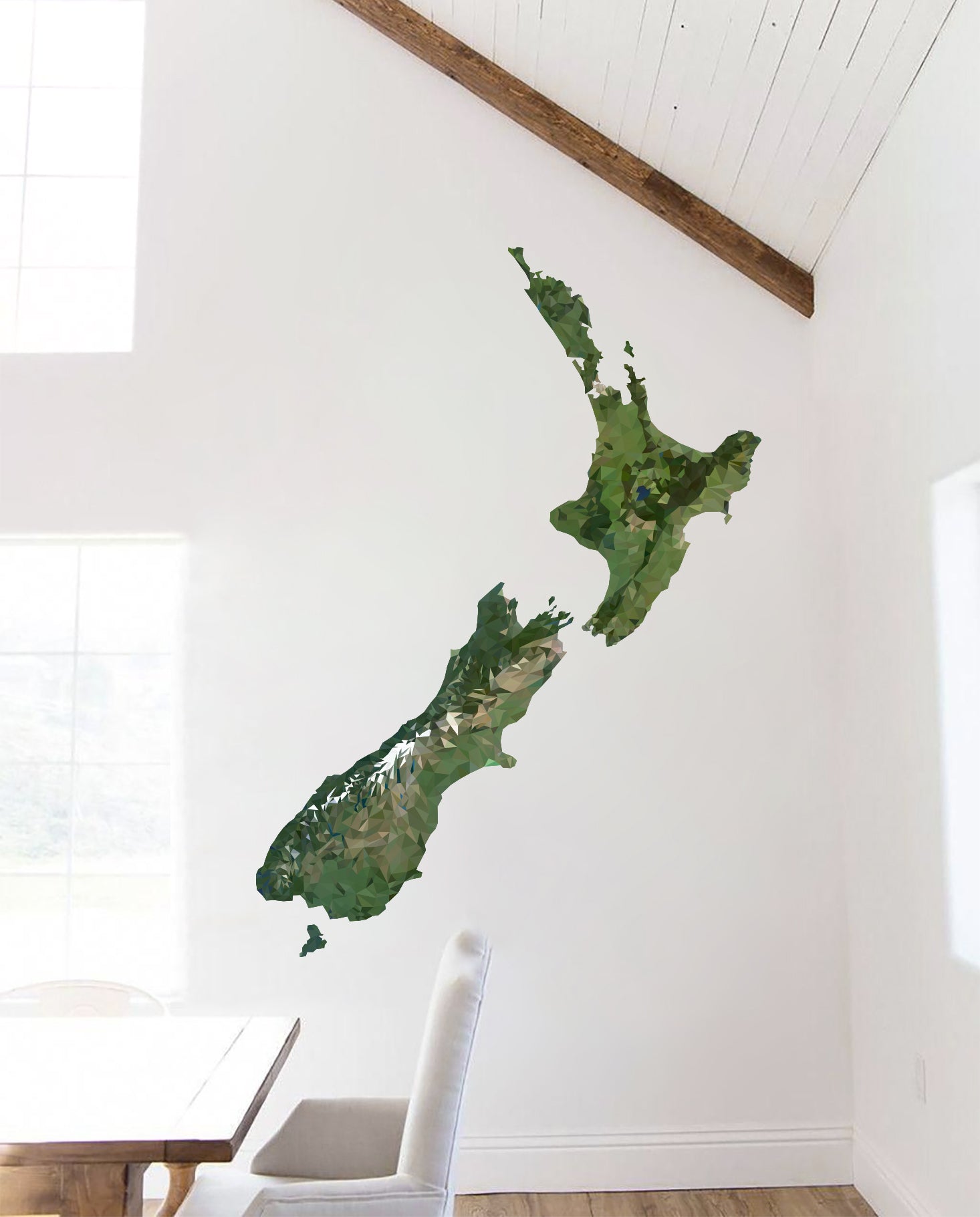 Geometric Map of NZ Wall Decal Your Decal Shop Wall Decal NZ