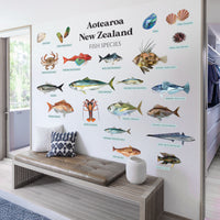 Aotearoa New Zealand Fish Species Wall Decal